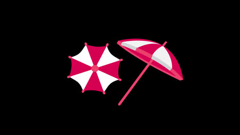 Beach-umbrella-icon-concept-loop-animation-video-with-alpha-channel