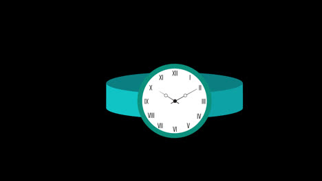 there-is-a-clock-with-a-blue-band-with-roman-numerals-icon-concept-animation-with-alpha-channel