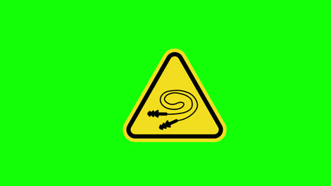 Un-Triángulo-Amarillo-Advertencia-Precaución-Use-Un-Icono-De-Signo-De-Tapón-Para-Los-Oídos-Animación-Conceptual-Con-Canal-Alfa