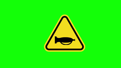 Gelbes-Dreieck-Vorsicht-Warnung-Kein-Hupen-Zulassen-Symbol-Zeichen-Symbol-Konzept-Animation-Mit-Alphakanal
