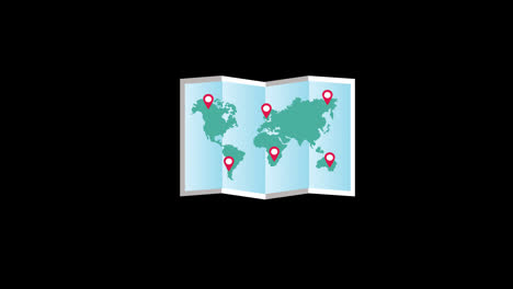 A-map-of-the-world-with-red-pointers-icon-concept-animation-with-alpha-channel