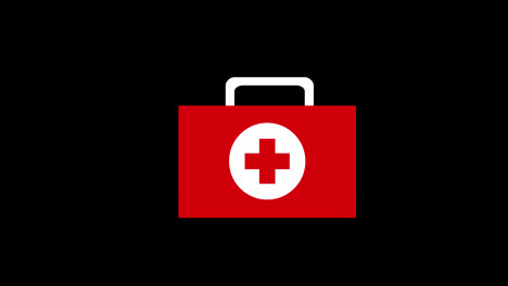 first-aid-kit-icon-concept-loop-animation-video-with-alpha-channel