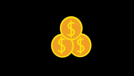 Eine-Goldene-Münze-Mit-Einem-Dollarzeichen-Symbol-Konzept-Loop-Animationsvideo-Mit-Alphakanal