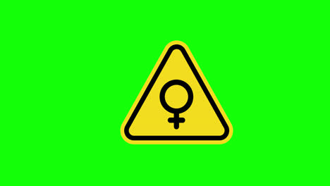 yellow-triangle-female-Symbol-sign-icon-concept-animation-with-alpha-channel