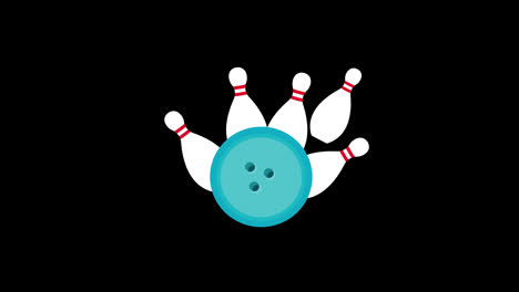 Bowlingkugel-Symbol-Konzept-Loop-Animationsvideo-Mit-Alphakanal