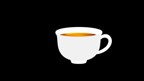 Eine-Weiße-Teetasse-Mit-Einer-Braunen-Flüssigkeit-Darin,-Symbol-Konzeptanimation-Mit-Alphakanal