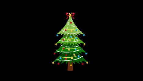 a-christmas-tree-with-stars-and-decorations-on-it-icon-concept-animation-with-alpha-channel