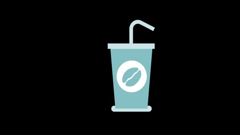Paper-glass-with-drinking-straw-icon-concept-loop-animation-video-with-alpha-channel