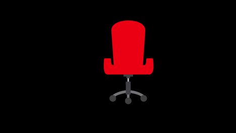 A-red-chair-icon-concept-loop-animation-video-with-alpha-channel