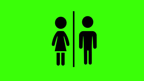 Männliche-Und-Weibliche-Ikone,-Dame-Und-Mann,-Toilettenschild-Konzeptanimation-Mit-Alphakanal