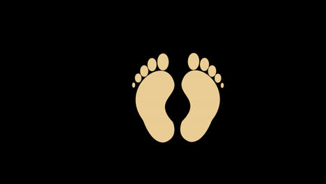 A-pair-of-feet-icon-concept-loop-animation-video-with-alpha-channel
