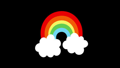 rainbow-with-clouds-icon-concept-loop-animation-video-with-alpha-channel