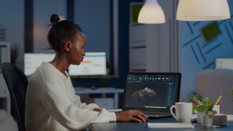 African-woman-engineer-working-in-modern-cad-program-with-gear