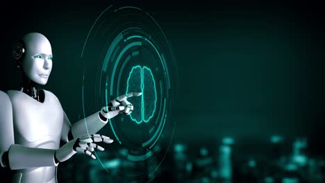 AI-hominoid-robot-touching-virtual-hologram-screen-showing-concept-of-big-data