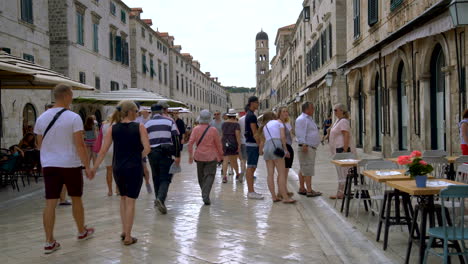 People-walk-on-Stradun-street-of-Dubrovnik.