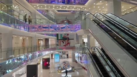 Inside-a-huge-shopping-mall-in-Beijing,-China-that-was-empty-in-2022-due-to-strict-COVID-19-rules-and-lockdowns-in-the-city