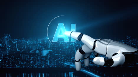 Futuristischer-Roboter,-Künstliche-Intelligenz,-Aufschlussreiches-KI-Technologiekonzept