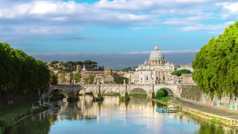 Time-lapse-of-Rome-Skyline-with-St-Peter-Basilica