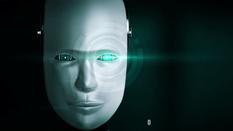 Futuristischer-Roboter,-Künstliche-Intelligenz,-Huminoid-KI-Programmierung,-Codierung