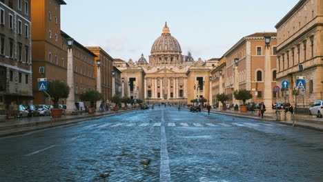 Lapso-De-Tiempo-De-La-Basílica-De-San-Pedro-En-El-Vaticano,-Roma