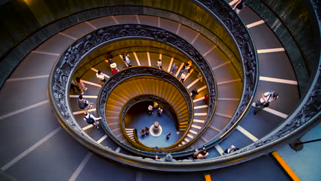 Staircase-in-Vatican-Museums,-Vatican,-Rome,-Italy