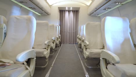 Interior-inside-airplane-cabin-without-passenger.