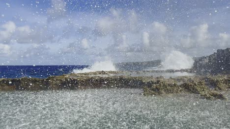 Close-up-shot-of-blow-hole-at-Tinian,-Northern-Mariana-Islands