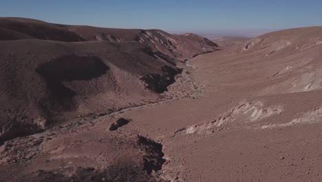 Flight-over-the-Atacama-Desert-with-arid-landscape-in-Northern-Chile,-South-America