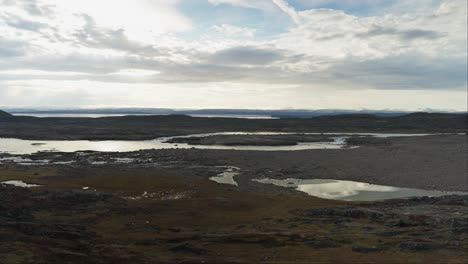 Water-bodies-scattered-amongst-tundra-landscape