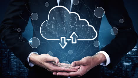Cloud-Computing-Technologie-Und-Online-Datenspeicherung-Für-Intelligente-Unternehmensnetzwerke