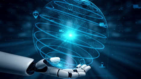 Futuristic-robot-artificial-intelligence-enlightening-AI-technology-concept