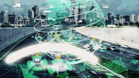 Intelligentes-Verkehrstechnologiekonzept-Für-Den-Zukünftigen-Autoverkehr-Auf-Neuen-Stadtstraßen