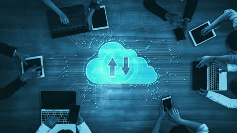 Cloud-Computing-Technologie-Und-Online-Datenspeicherung-Für-Intelligente-Unternehmensnetzwerke