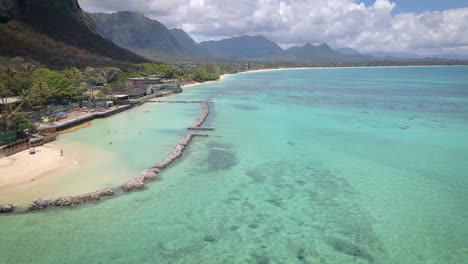 Drone-footage-of-the-stone-breakwater-on-the-coast-of-Hawaii-island