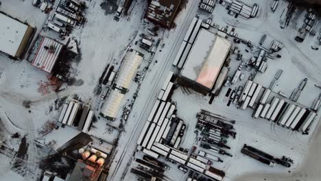 Snow-Covered-Train-Rails:-Aerial-Drone-Shot-from-Above