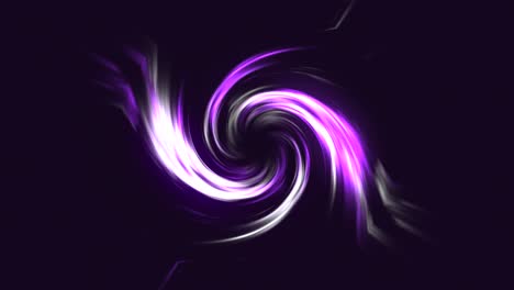 Abstrakter-Neon-Glühtrichter-Mit-Bunten,-Sich-Drehenden-Strahlen,-Kurvigen,-Hellen-Linien-Auf-Schwarzem-Hintergrund,-Tornado-Energie,-Raumtunnel,-Wirbelform,-Visueller-Effekt,-4k,-Violett,-Weiß