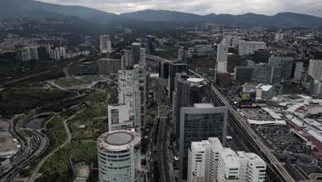 Hyperlapse-Aerial-of-the-city-of-Mexico-as-seen-from-Santa-Fe-business-districts
