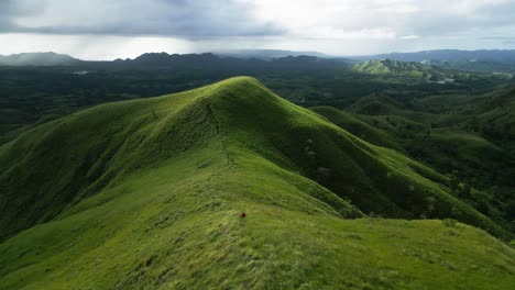 Sunlight-on-Mount-Labawan-ridge-trail-and-dramatic-shadow-on-hillside