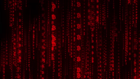 Bitcoin,-Kryptowährung,-Fallender-Matrix-Stil-Hintergrund