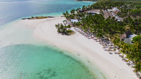 Aerial-drone-shot-of-tropical-beach