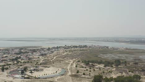 Panoramic-Aerial-View-Of-The-Island-Of-Armona,-Olhão,-Algarve,-Portugal