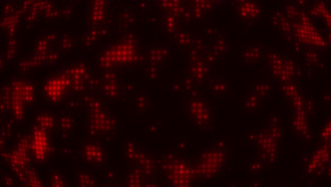 Resumen-Tecnología-Datos-Fondo-Digital-Red-Luz-Brillo-Neón-Píxel-Puntos-Gráficos-En-Movimiento-Efecto-Visual-Ambiente-Matriz-Gradiente-Cuadrícula-Animación-Computadora-4k-Rojo