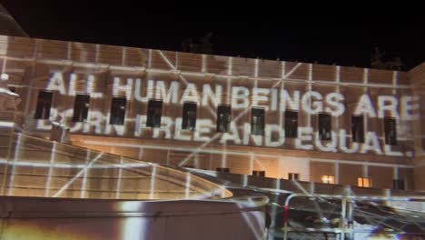 ''all-human-beings-are-born-free-and-equal''-sign-on-parliament-building-in-Vienna,-Austria