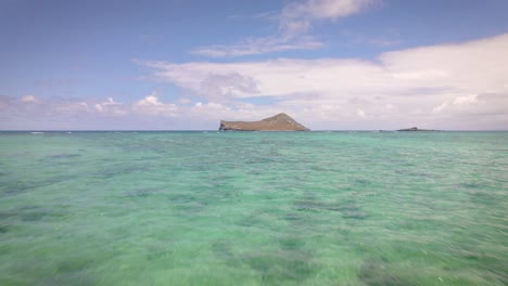 Die-Perfektion-Der-Natur-Wird-Deutlich,-Wenn-Der-Steinsandstrand-In-Hawaii-Auf-Die-Strahlenden-Farben-Des-Türkisfarbenen-Meeres-Trifft