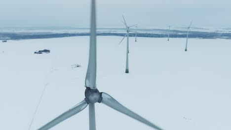 A-wind-farm,-the-blades-rotate-and-produce-electricity-for-consumers