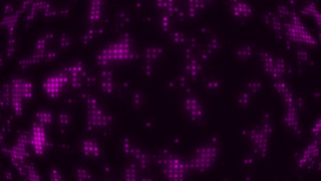 Abstrakte-Technologie-Daten-Hintergrund-Digitales-Netzwerk-Licht-Glühen-Neon-Pixel-Punkte-Bewegungsgrafiken-Visuelle-Wirkung-Umgebung-Matrix-Farbverlauf-Gitter-Animation-Computer-4k-Rosa