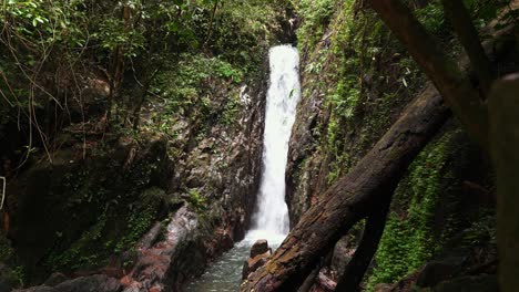 A-view-of-the-Bang-Pae-Waterfall-in-the-jungle-near-Phuket,-Thailand