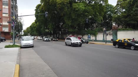 Buenos-Aires-Public-Transport-Bus-Drives-Through-Ganoa-Avenue-Daylight-Argentina