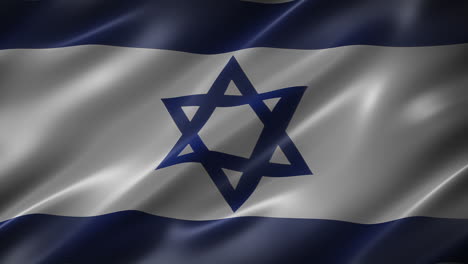 Israelische-Flagge,-CG,-Vorderansicht,-Nahtlos-Schleifbar,-Im-Wind-Flatternd,-Realistisch-Mit-Filmischem-Aussehen-Und-Gefühl,-Mit-Eleganter,-Seidiger-Textur