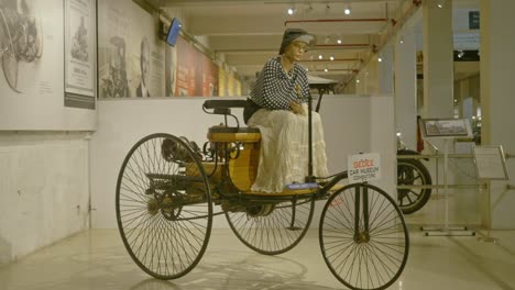 Vintage-car-Benz-patent-motorwagen-with-rear-mounted-engine-displayed-at-Gedee-museum